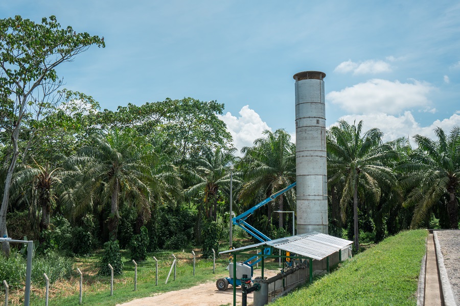 El pasado 23 de julio, la Planta de Biogás (PBG) de Palmas del Cesar recibió la Antorcha de Eliminación Térmica (TEA), un equipo de alta eficiencia fabricado en Cali. Esta incorporación constituye un hito crucial para el proyecto de la PBG, pues marca el inicio de la generación de bonos de carbono.